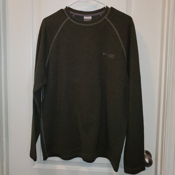 Army Green Columbia Titanium Wool blend Sweater  -Large - Picture 1 of 6